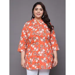 Tissu Plus Size Floral Printed Pure Cotton Kurti-picture-34