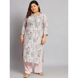 Tissu Plus Size Floral Printed Regular Kurta With Palazzos-picture-16