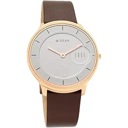 Edge Quartz Analog White Dial Leather Strap Watch for Men-NS1843WL01/NT1843WL01-image-11