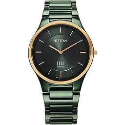 EDGE Titan Bicolour Quartz Analog Green Dial and Green Ceramic Strap Watch for Men/NT1696KC10-image-42