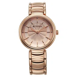 Titan Aura Quartz Analog Rose Gold Dial Rose Gold Stainless Steel Strap Watch for Women-picture-22
