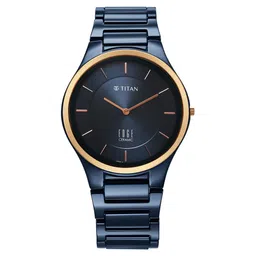 Titan Edge Bicolour Quartz Analog Blue Dial Blue Ceramic Strap Watch For Men-image-19
