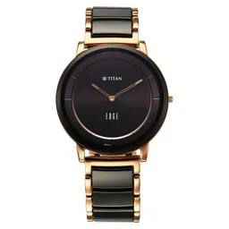 Titan Edge Fusion Quartz Analog Black Dial Black Steel & Ceramic Strap Watch for Men-picture-14