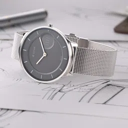 Titan Edge Minimals Quartz Analog Grey Dial Silver Stainless Steel Strap Watch For Men-image-35