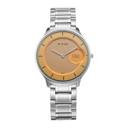 Titan Edge Murals Quartz Yellow Round Dial Men's Analog Watch - 1843SM05-image-12