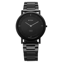 Titan Edge Quartz Analog Black Dial Black Stainless Steel Strap Watch For Men-image-13