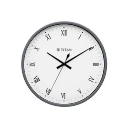 Titan Grey & White Analogue Contemporary Wall Clock image 1