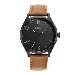 Titan Men Black Brass Dial & Brown Leather Straps Analogue Watch 1865NL01-picture-32