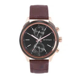 Titan Men Black Dial & Brown Leather Straps Analogue Watch NL1733KL03-picture-23