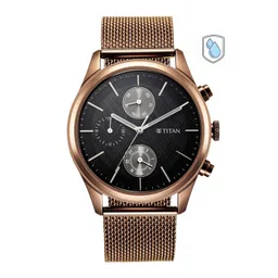 Titan Men Black Dial & Brown Stainless Steel Bracelet Style Straps Analogue Watch-picture-27