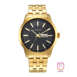 Titan Men Black Dial & Gold Toned Bracelet Style Straps Analogue Watch 1752YM03-picture-26