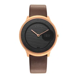 Titan Men Black Dial Gold Toned Analogue Watch With Brown Leather Straps-picture-20