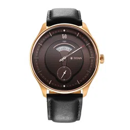 Titan Men Black Embellished Dial & Black Leather Straps Analogue Watch 1890WL01-picture-15