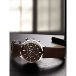 Titan Men Brown Dial & Brown Leather Straps Analogue Watch-picture-16