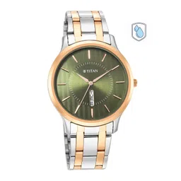 Titan Men Green Dial & Multicoloured Stainless Steel Bracelet Style Straps Analogue Watch 1825KM03-picture-41