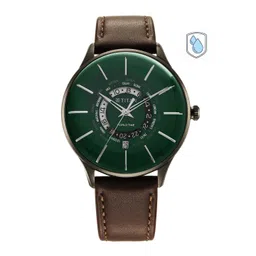 Titan Men Green Printed Dial & Brown Leather Straps Analogue Watch-picture-33