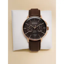 Titan Men Patterned Dial & Leather Straps Analogue Watch 90200WL01-picture-12