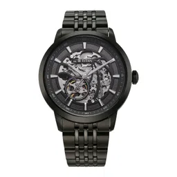 Titan Men Skeleton Dial & Stainless SteelStraps Analogue Automatic Motion Powered Watch-picture-25