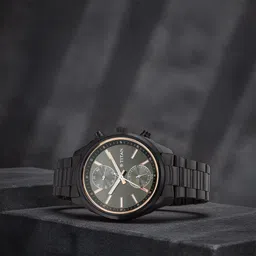 Titan Men's Metropolitan Luxe: Multifunction Mono black Dial with Two-Tone Stainless Steel Bracelet Watch-picture-22