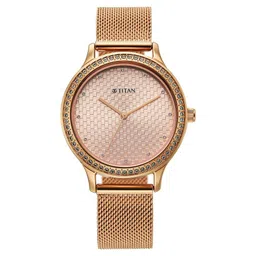 Titan Purple Superheads Quartz Analog Rose Gold Dial Rose Gold Stainless Steel Strap Watch For Women-picture-25