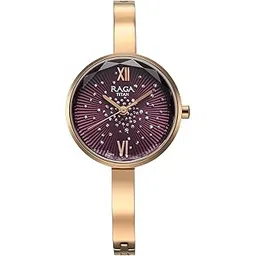 Titan Raga Showstopper Quartz Analog Purple Dial Rose Gold Metal Strap Watch for Women - NT95271WM01-picture-11