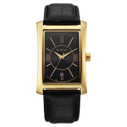 Titan Regalia Allure Analog with Date and Black Dial Black Leather Strap Watch for Men-picture-13