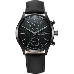 titan Sapphire Multifunction Quartz Analog with Day and Date Green Dial Leather Strap Watch for Men-1874NL01/NT1874NL01-picture-12