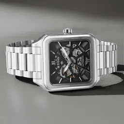 Titan Shaped Automatics Anthracite Dial Silver Stainless Steel Strap watch for Men-image-33