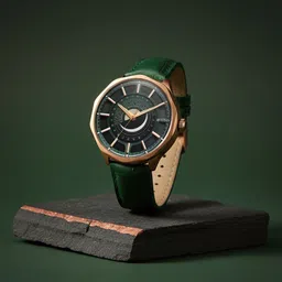 Titan Stellar Analog with Sun Moon Phase and Green Dial Green Leather Strap Watch for Men-picture-23