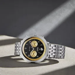 Titan Timeless Treasures Quartz Analog Dual Time Black Dial With Silver Color Stainless Steel Strap Watch For Men-picture-12