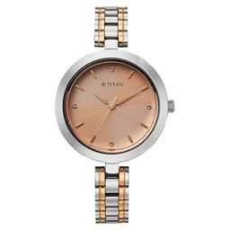Titan Titan Karishma Quartz Analog Rose Gold Dial Two Toned Stainless Steel Strap Watch For Women-picture-23