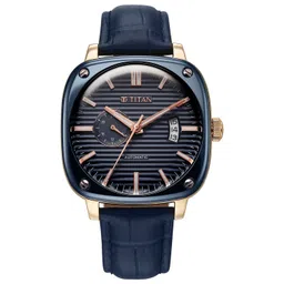 Titan Vintage Concealed Automatic Analog Blue Dial Watch for Men - 90225KL02-picture-26