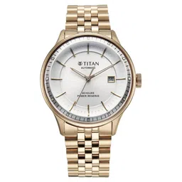 Titan Weekender 60 Hours Power Reserve Concealed Automatic Analog White Dial Stainless Steel Strap Watch for Men-picture-20