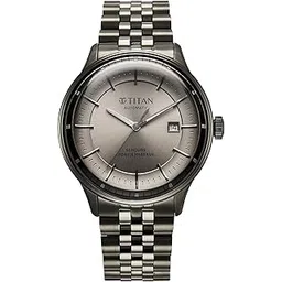 Titan Weekender 60 Hours Power Reserve Concealed Automatic Analog with Gun Dial Dark Gun Stainless Steel Strap Watch for Men - 90201QM02-picture-38