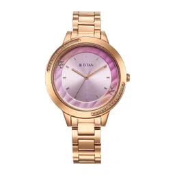 Titan Women Brass Dial & Stainless Steel Bracelet Style Straps Analogue Watch 2764WM01-picture-29