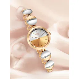 Titan Women Pack Of 2 Silver-Toned Brass Dial & Rose Gold Toned Stainless Steel Bracelet Style Straps Analogue Watch 2606KM01-picture-12