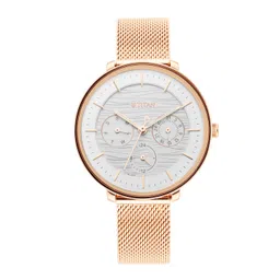 Titan Women White Brass Dial & Rose Gold Stainless Steel Bracelet Style Analogue Watch-picture-33