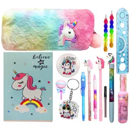 titirangi Unicorn Stationery Set for Girls Unicorn Return Gifts for Birthday Parties for A5 Notebook Kids Girl Stationery Set for Kids ReturnGift Pencil Box with All Stationery Item 160 Pages-picture-4