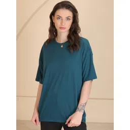 TITTLI Women Extended Sleeves Pure Cotton Pockets Boxy T-shirt-image-40