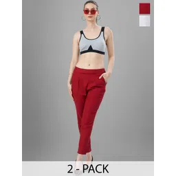 TITTLI Women Pack of 2 Relaxed Regular Fit Chinos Trousers-picture-31