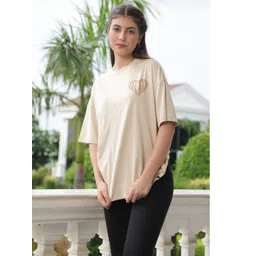 TITTLI Women Printed Pure Cotton Boxy T-shirt-image-25