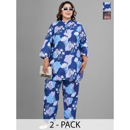Women Fully Printed Rayon Poly Fabric Printed 3XL Co-Ord Set-image-24