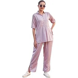 Women's Cotton Silk Tunic And Trouser Co-Ord Set-image-2