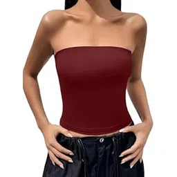tivante Solid Sleeveless Latest Tube Top for Women y2k Tops || Crop top for Women Stylish Western-picture-21