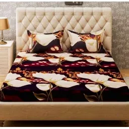 tiwanshi 220 TC Microfiber Double Self Design Fitted (Elastic) Bedsheet-picture-35