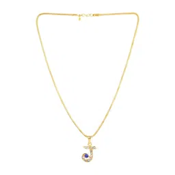 Tiyafashion Unisex Stainless Steel Crystal Studded Contemporary Shaped Pendant With Chain-picture-22