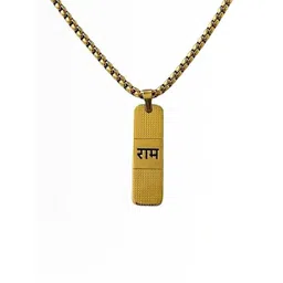 Tiyafashion Unisex Stainless Steel Crystal Studded Rectangle Shaped Pendant With Chain-picture-20