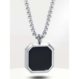 Tiyafashion Unisex Stainless Steel Enamelled Square Shaped Pendant With Chain-picture-16