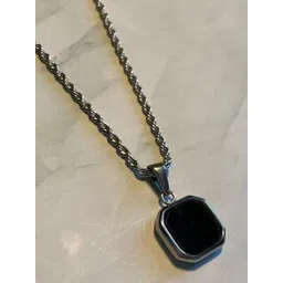 Tiyafashion Unisex Stainless Steel Enamelled Square Shaped Pendant With Chain-picture-10