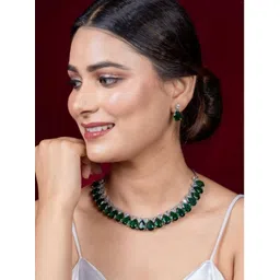 TIYARA women's Silver-Plated Artificial Stones and Beads Jewellery Set-picture-40